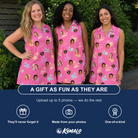 Friends in matching Women's Heatwave Hacienda Custom Face V-Neck Dress — a group gift photo
