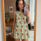 Real-life photo of someone wearing Women's Culm Conga Custom Face Tank Dress — custom faces printed all-over