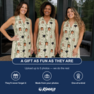 Friends in matching Women's Culm Conga Custom Face V-Neck Dress — a group gift photo