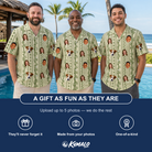 Friends in matching Men's Culm Conga Custom Face Hawaiian Shirt — a group gift photo