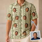 Man wearing Men's Culm Conga Custom Face Polo Shirt — custom faces printed all-over