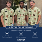 Friends in matching Men's Culm Conga Custom Face Polo Shirt — a group gift photo