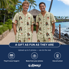 Friends in matching Men's Culm Conga Custom Face Shirt & Shorts Set — a group gift photo