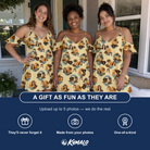 Friends in matching Women's Dusk Daze Custom Face Off-Shoulder Dress — a group gift photo