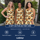 Friends in matching Women's Dusk Daze Custom Face V-Neck Dress — a group gift photo
