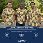 Friends in matching Men's Dusk Daze Custom Face Polo Shirt — a group gift photo