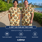 Friends in matching Men's Dusk Daze Custom Face Shirt & Shorts Set — a group gift photo
