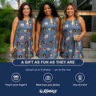 Friends in matching Women's Lounge Libations Custom Face Tank Dress — a group gift photo