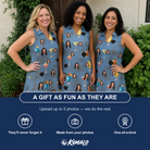 Friends in matching Women's Lounge Libations Custom Face V-Neck Dress — a group gift photo