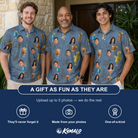 Friends in matching Men's Lounge Libations Custom Face Polo Shirt — a group gift photo