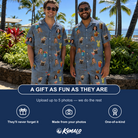 Friends in matching Men's Lounge Libations Custom Face Shirt & Shorts Set — a group gift photo