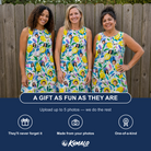 Friends in matching Women's Citron Confetti Custom Face Tank Dress — a group gift photo