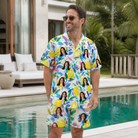 Real-life photo of someone wearing Men's Citron Confetti Custom Face Shirt & Shorts Set — custom faces printed all-over