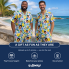 Friends in matching Men's Citron Confetti Custom Face Shirt & Shorts Set — a group gift photo