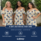 Friends in matching Women's Skipper Scooters Custom Face Off-Shoulder Dress — a group gift photo