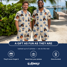 Friends in matching Men's Skipper Scooters Custom Face Shirt & Shorts Set — a group gift photo