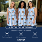 Friends in matching Women's Spoon Sizzle Custom Face Tank Dress — a group gift photo