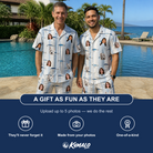 Friends in matching Men's Spoon Sizzle Custom Face Shirt & Shorts Set — a group gift photo