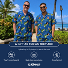 Friends in matching Men's Scale Mail Custom Face Shirt & Shorts Set — a group gift photo