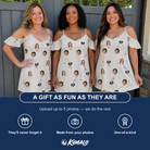 Friends in matching Women's Fishing Frenzy Custom Face Off-Shoulder Dress — a group gift photo