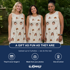 Friends in matching Women's Fishing Frenzy Custom Face Tank Dress — a group gift photo
