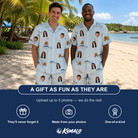 Friends in matching Men's Pelagic Prowess Custom Face Shirt & Shorts Set — a group gift photo