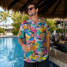 Real-life photo of someone wearing Men's Sushi Safari Custom Face Hawaiian Shirt — custom faces printed all-over