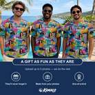 Friends in matching Men's Sushi Safari Custom Face Hawaiian Shirt — a group gift photo