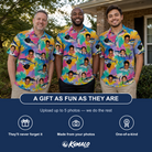 Friends in matching Men's Sushi Safari Custom Face Polo Shirt — a group gift photo