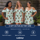 Friends in matching Women's Hole Hilarity Custom Face Off-Shoulder Dress — a group gift photo