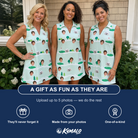 Friends in matching Women's Hole Hilarity Custom Face V-Neck Dress — a group gift photo