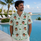 Real-life photo of someone wearing Men's Hole Hilarity Custom Face Hawaiian Shirt — custom faces printed all-over