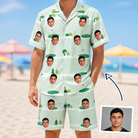 Man wearing Men's Hole Hilarity Custom Face Shirt & Shorts Set — custom faces printed all-over