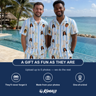 Friends in matching Men's Green Glory Custom Face Shirt & Shorts Set — a group gift photo