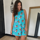 Real-life photo of someone wearing Women's Cartel Classics Custom Face Tank Dress — custom faces printed all-over
