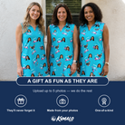 Friends in matching Women's Cartel Classics Custom Face V-Neck Dress — a group gift photo