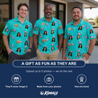 Friends in matching Men's Cartel Classics Custom Face Polo Shirt — a group gift photo