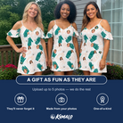 Friends in matching Women's Handicap Hilarity Custom Face Off-Shoulder Dress — a group gift photo