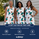 Friends in matching Women's Handicap Hilarity Custom Face V-Neck Dress — a group gift photo