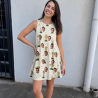 Real-life photo of someone wearing Women's Champion Chalices Custom Face Tank Dress — custom faces printed all-over