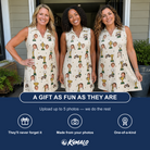 Friends in matching Women's Champion Chalices Custom Face V-Neck Dress — a group gift photo