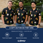 Friends in matching Men's Divot Duffels Custom Face Polo Shirt — a group gift photo