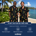 Friends in matching Men's Divot Duffels Custom Face Shirt & Shorts Set — a group gift photo