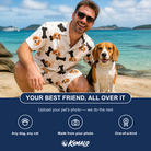Friends in matching Men's Biscuit Bark Custom Dog Face Shirt & Shorts Set — a group gift photo