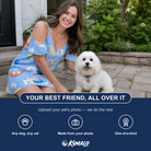 Friends in matching Women's Aero Barkers Custom Dog Face Off-Shoulder Dress — a group gift photo