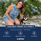 Friends in matching Women's Aero Barkers Custom Dog Face Tank Dress — a group gift photo