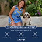 Friends in matching Women's Aero Barkers Custom Dog Face V-Neck Dress — a group gift photo