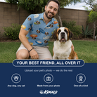 Friends in matching Men's Aero Barkers Custom Dog Face Polo Shirt — a group gift photo