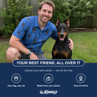 Friends in matching Men's Kibble Cartography Custom Dog Face Polo Shirt — a group gift photo