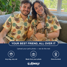 Friends in matching Men's Mewton Balls Custom Cat Face Hawaiian Shirt — a group gift photo